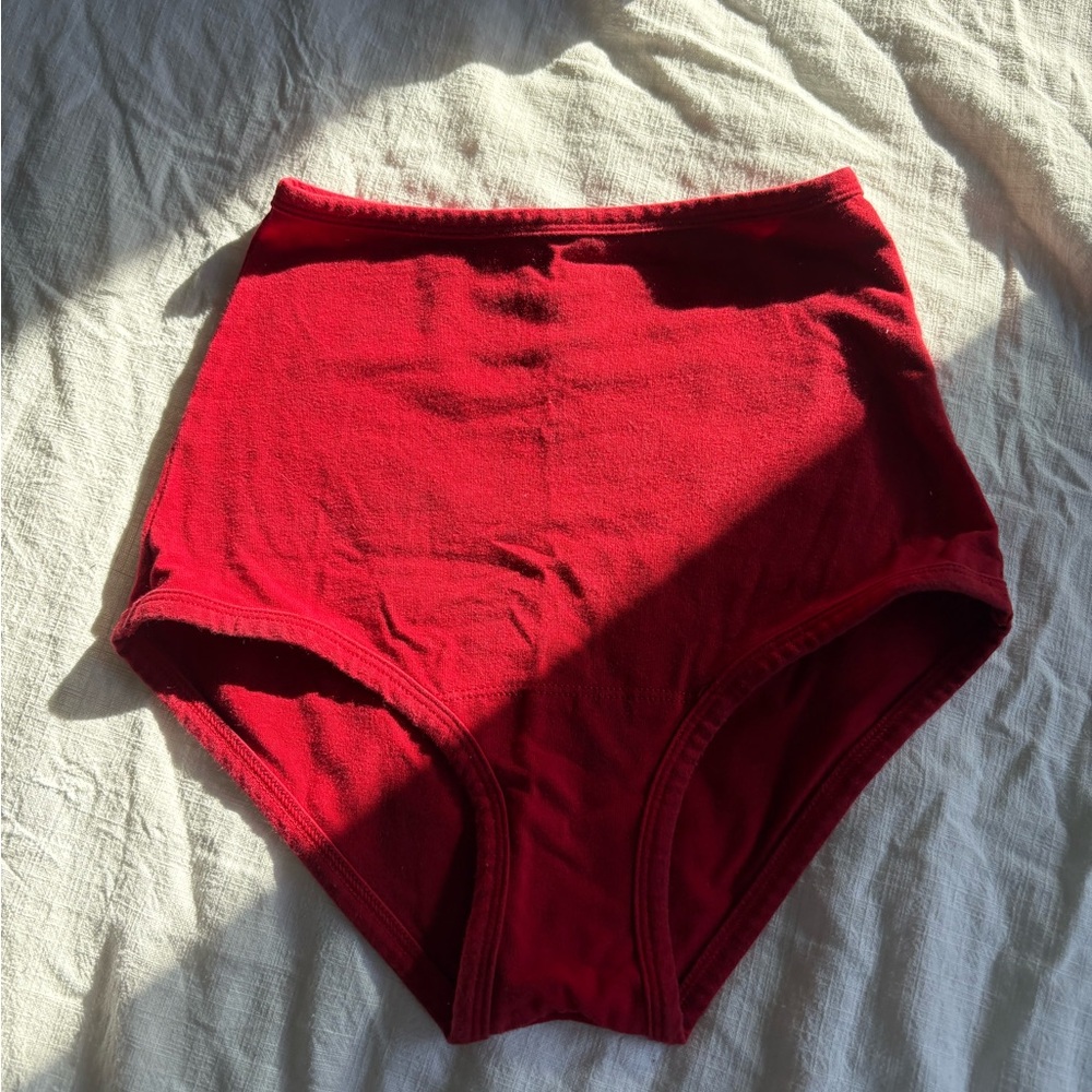 Shop Arq High waisted undies in cherry